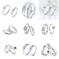 Ready to Ship Hot Sale 925 Silver Ring Couple Rings with Zircon